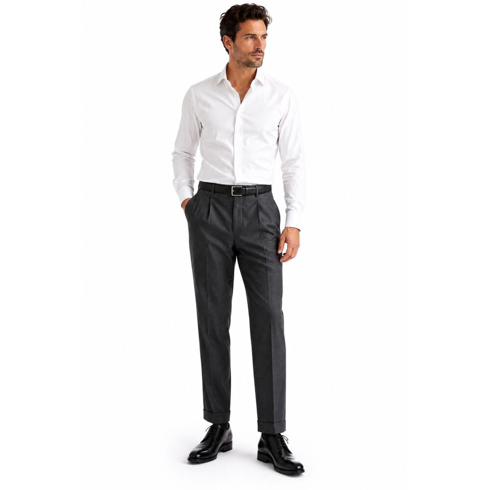Lauren Ralph Lauren Mens 100% Wool Grey Total comfort Slack Pants Size 42x30